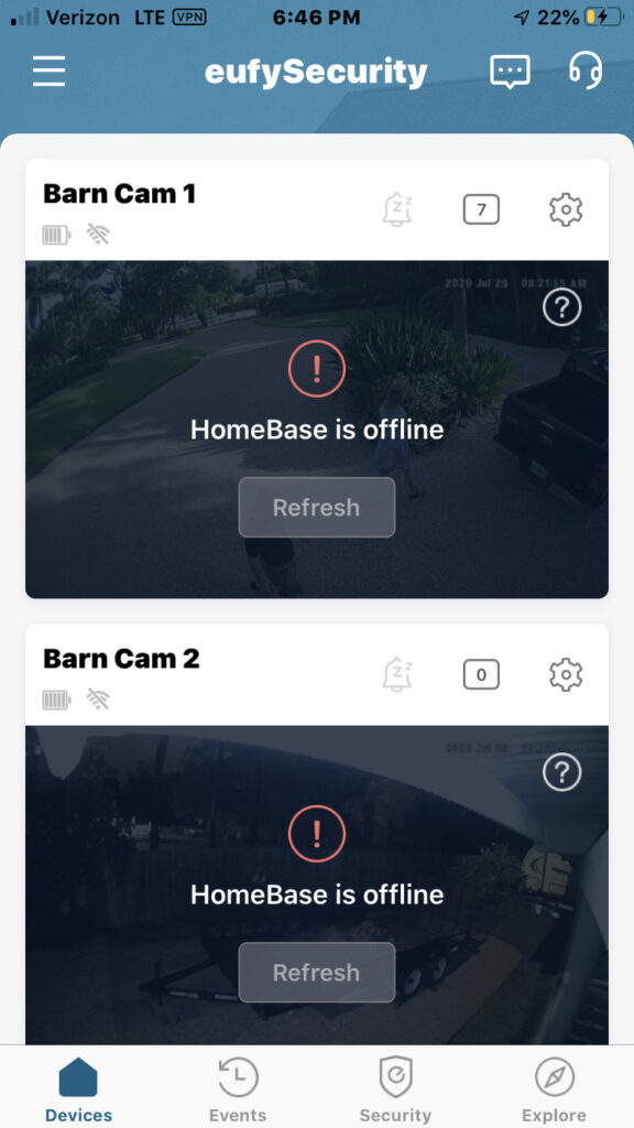 Why is Eufy Homebase Offline