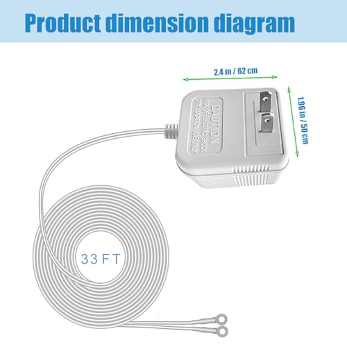 18V Doorbell Power Supply Compatible with Nest Wyze Eufy Ring Doorbell Transformers 33 Feet Output Cable