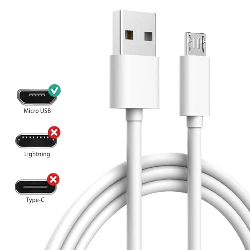 Power Cord for Ring Indoor Cam 1st Gen/2nd Generation, VAVA Camera, Eufy/Owlet Baby Monitor, Charger and Micro USB Charging Cable 6.6 feet