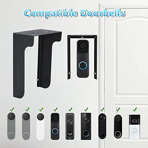 Doorbell Rain Cover Anti-Glare Waterproof Cover Compatible with Blink/Google Nest/Arlo/Eufy/Kasa/Ring/Aosu/Wyze/Tapo/Reolink Video Doorbell,Metal Doorbell Weather-Blocking Cover Glare Sun Shade