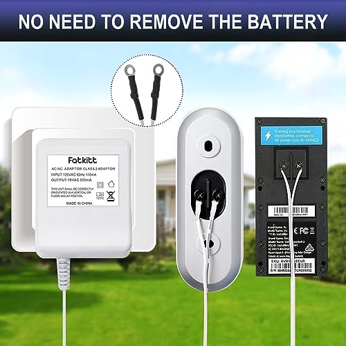 FATKITT 18V Doorbell Transformer, Power Supply Adapter Compatible with Nest Hello Video Doorbell, Arlo and Eufy Doorbell