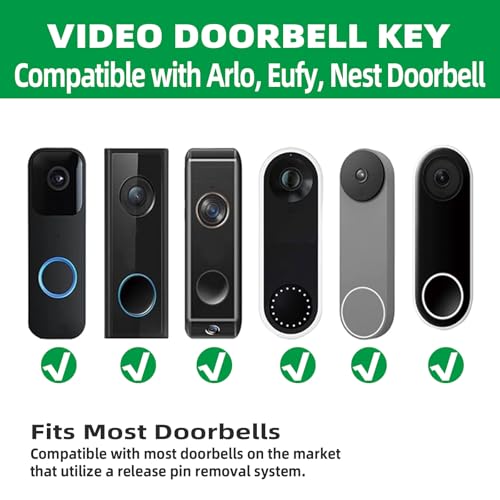 BELIEFLUO Nest Video Doorbell Security Pin Key,Release Removal Tool, Dismantle Doorbell Battery and Mount Replacement, Compatible with Nest Doorbell Camera, EUFY Chime and Alro Vedio Doorbell