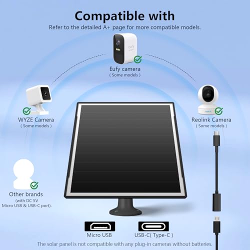 8W Solar Panel for Outdoor Security Camera