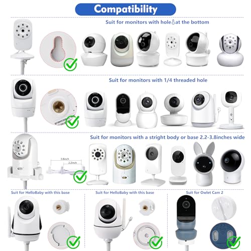 Flexible Baby Monitor Clip Mount Compatible with Infant Optics DXR