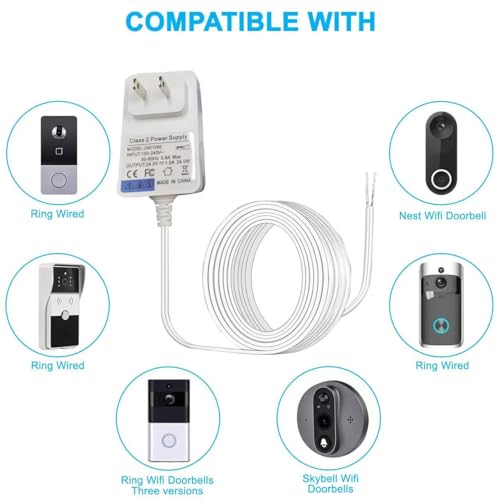 UPMMUD 24VDC Video Doorbell Power Adapter, Power Supply Transformer for Ring, Nest, Eufy, Wyze, Arlo