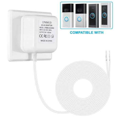 UPMMUD AC-AC 24V Doorbell Power Supply Transformer for Ring, Nest, Eufy, Arlo Doorbell