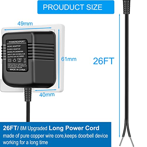 24V Transformer for Ring Doorbell Transformer C Wire Adapter Thermostat
