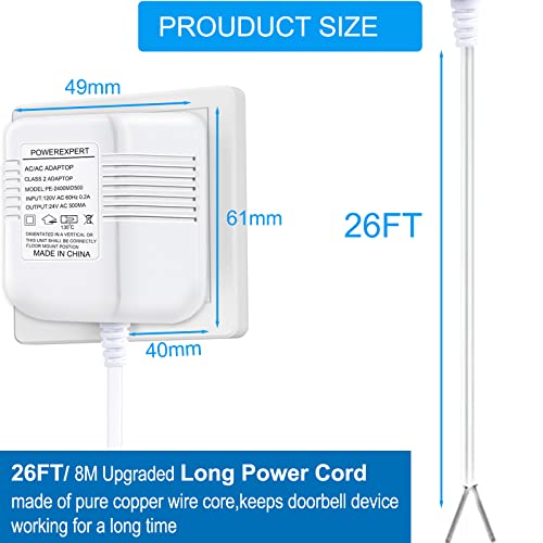 24V Transformer for Ring Doorbell Transformer C Wire Adapter Thermostat