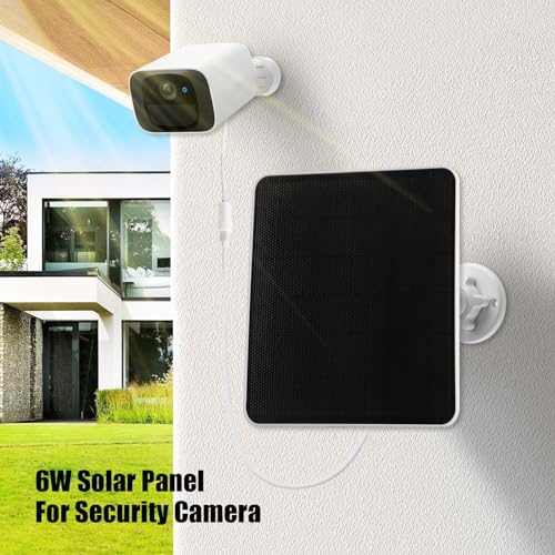 Ainursor 6w 5v Solar Panel USB C for Security Camera Outdoor,Solar Panel Charger for Rechargeable Battery,Solar Panel for USB Port Eufy Camera and Bird Feeder Camera.Solar for 5v Fan