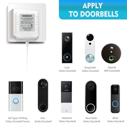 24V Doorbell Transformer, AC Adapter for All Ring Video Doorbell Versions