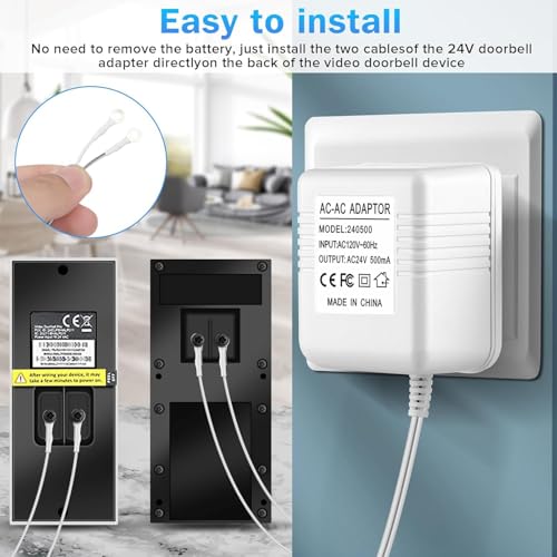 24V Transformer for Ring Doorbell Transformer C Wire Adapter Thermostat