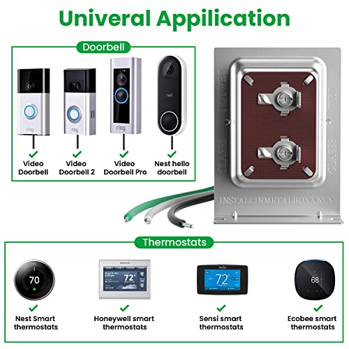 Auspow Doorbell Transformer 24V 40VA for Ring Video Doorbells, Hardwired Door Chime Transformer Power Supply, Compatible with Ring, Nest Hello, Wyze and Eufy Video Doorbells