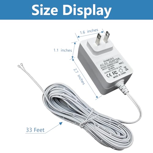 18V Doorbell Power Supply, Cable Length 33FT
