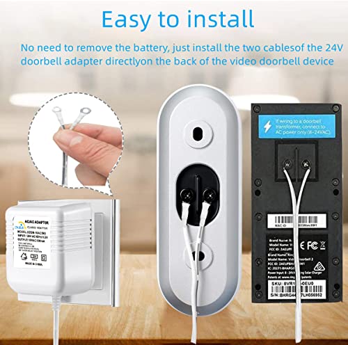 XZGm18V500MA doorbell Power Adapter, Video doorbell Special Power Transformer, Compatible with Ring, Nest, Eufy, Wyze, Arlo Wireless Video doorbell (with 196in Cable White)