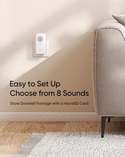 eufy Security Video Doorbell Add-On Chime, Indoor Chime, Requires eufy Security Video Doorbell E340/C30/C31, No-Delay Ring, Adjustable Volume