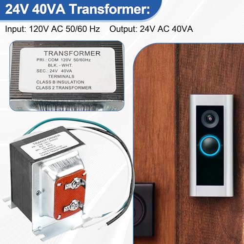 Doorbell Transformer 24V 40VA for Ring Video Doorbells