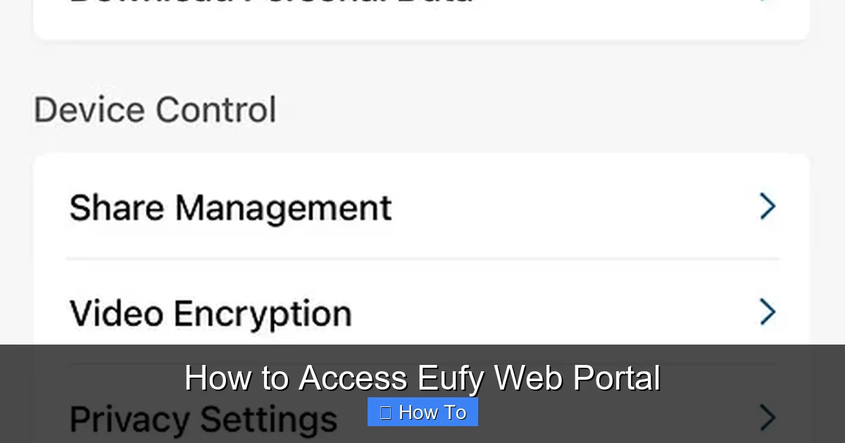How to Access Eufy Web Portal