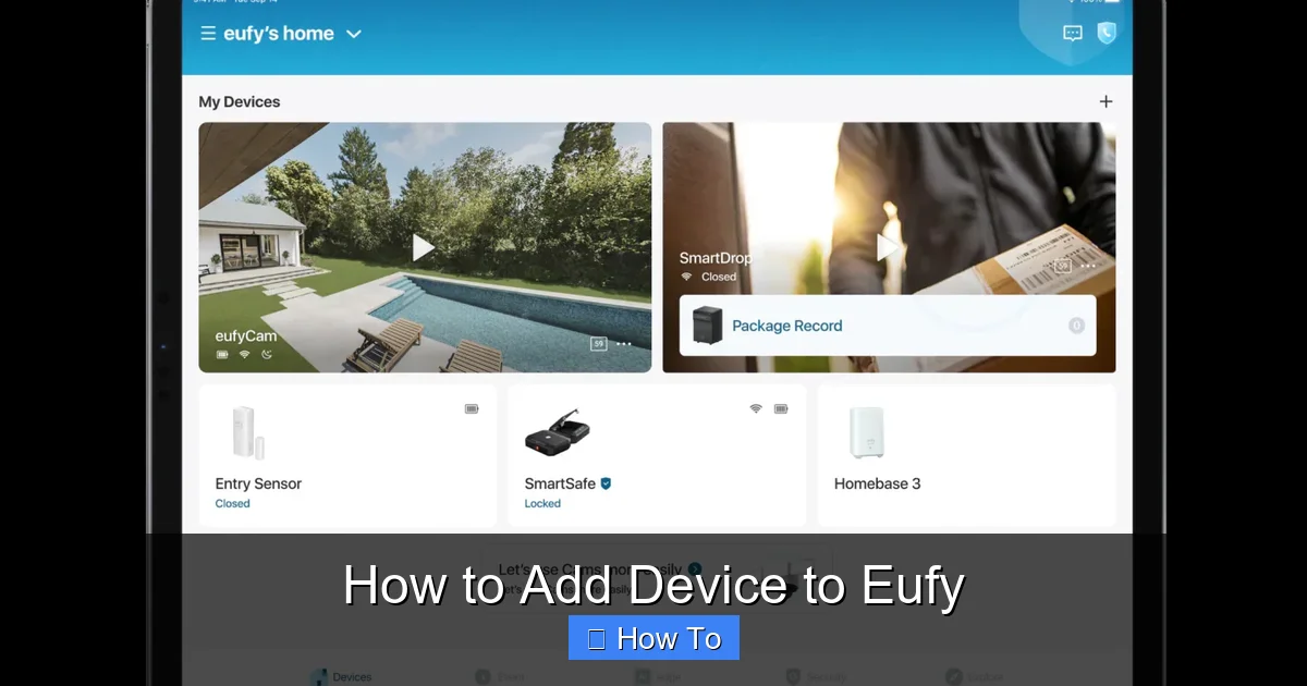 How to Add Device to Eufy