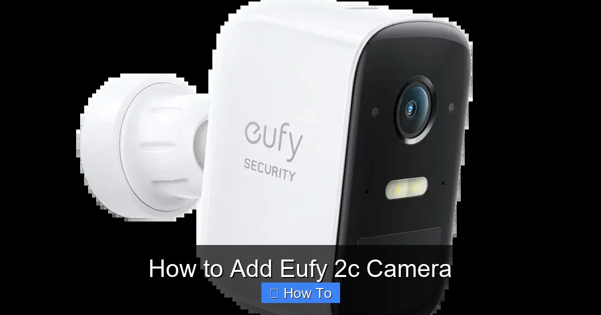 How to Add Eufy 2c Camera