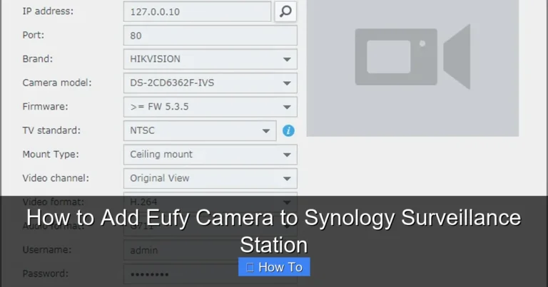 How to Add Eufy Camera to Synology Surveillance Station