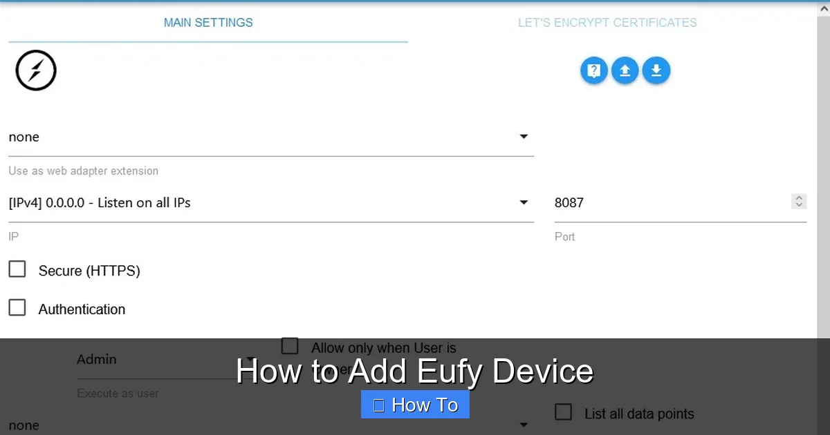 How to Add Eufy Device