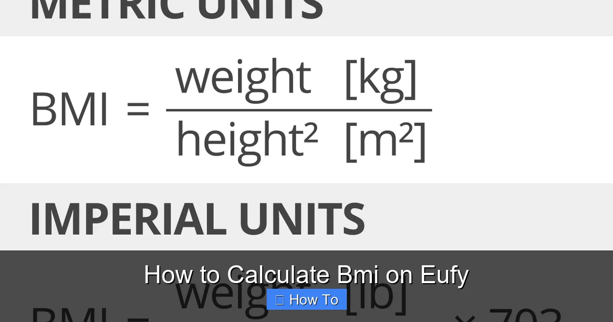 How to Calculate Bmi on Eufy