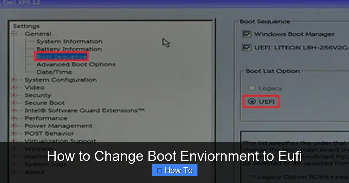 How to Change Boot Enviornment to Eufi