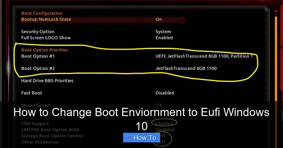 How to Change Boot Enviornment to Eufi Windows 10