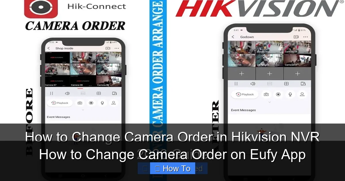 How to Change Camera Order on Eufy App