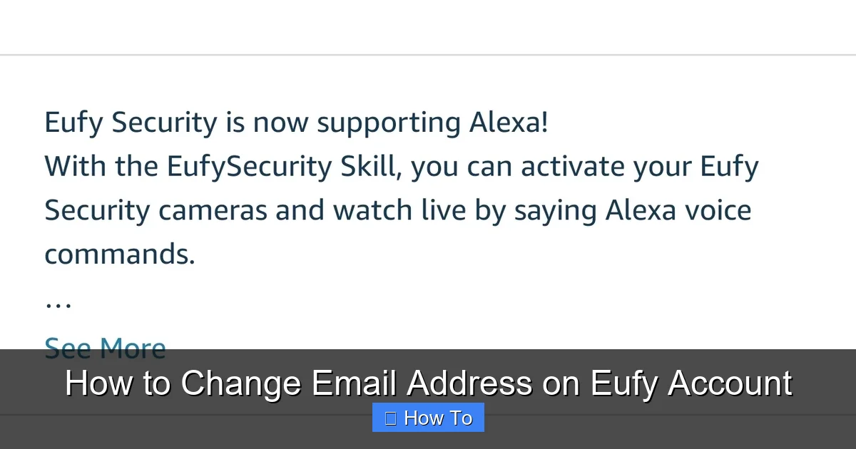 How to Change Email Address on Eufy Account