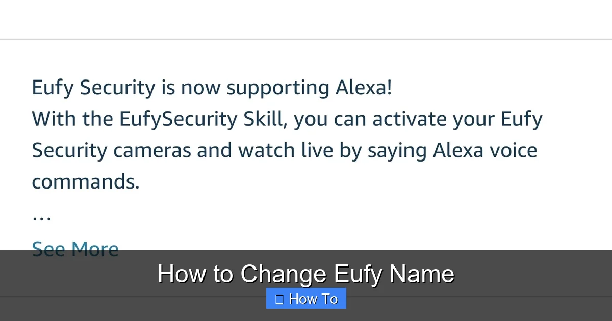 How to Change Eufy Name