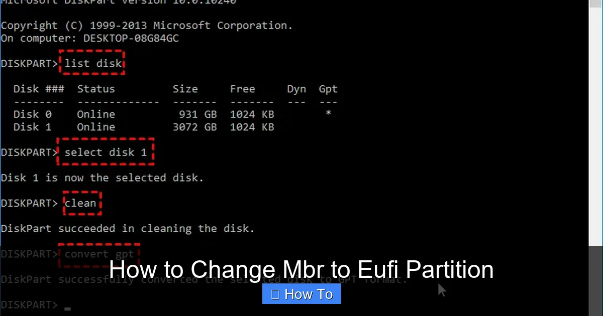 How to Change Mbr to Eufi Partition