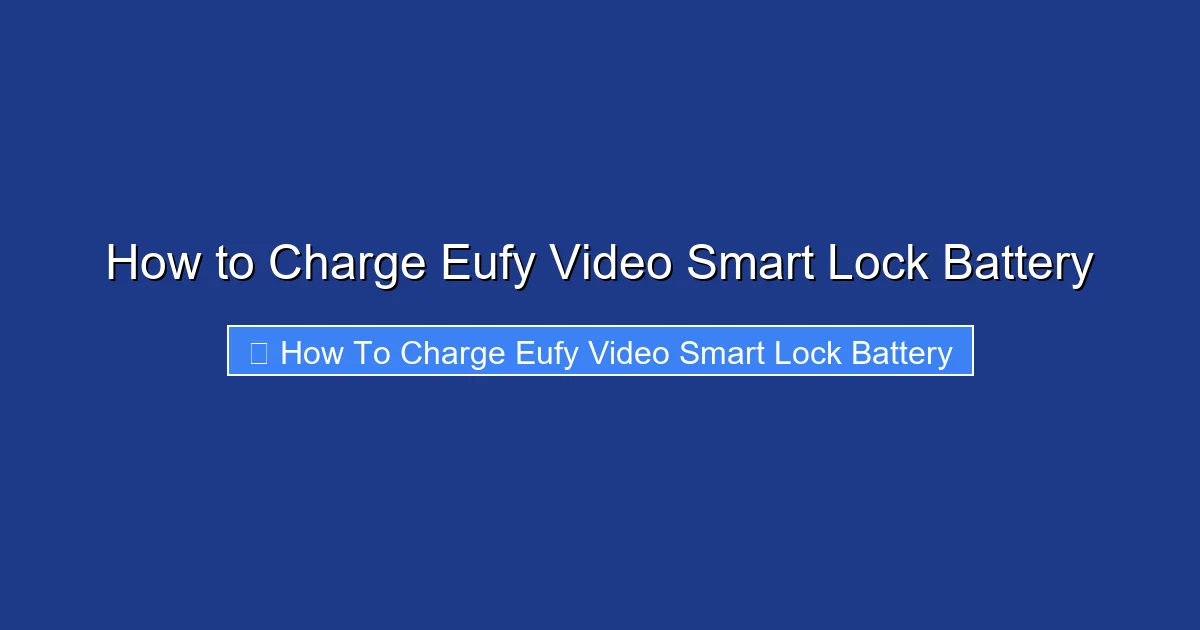 How to Charge Eufy Video Smart Lock Battery