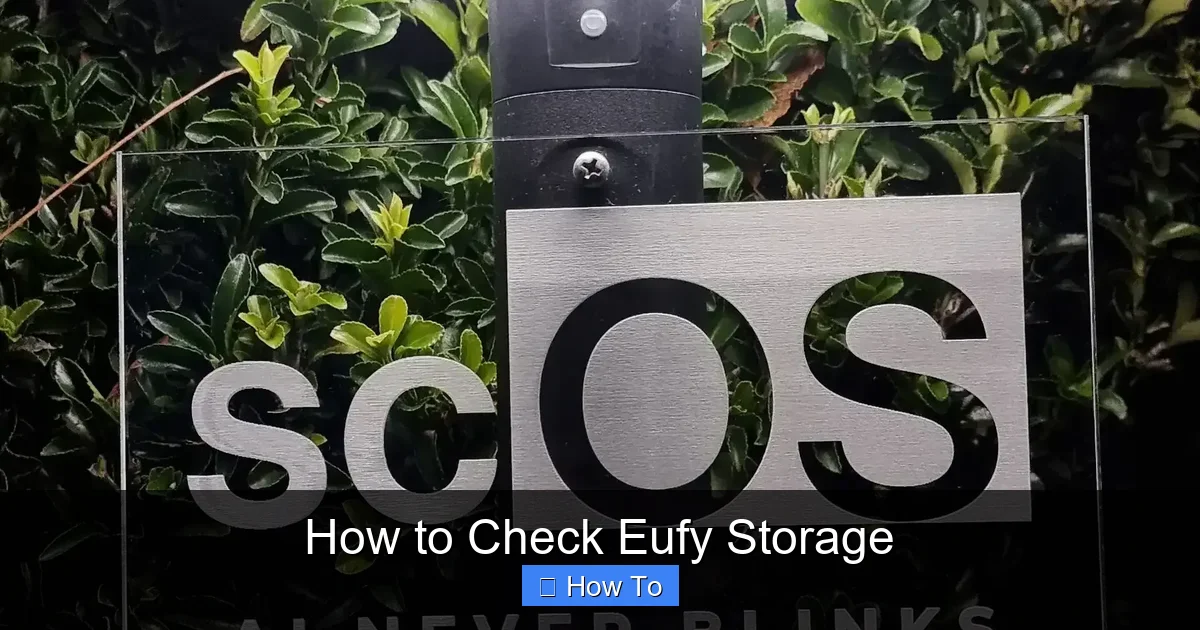 How to Check Eufy Storage