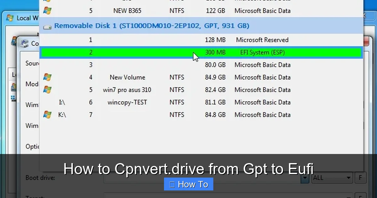 How to Cpnvert.drive from Gpt to Eufi