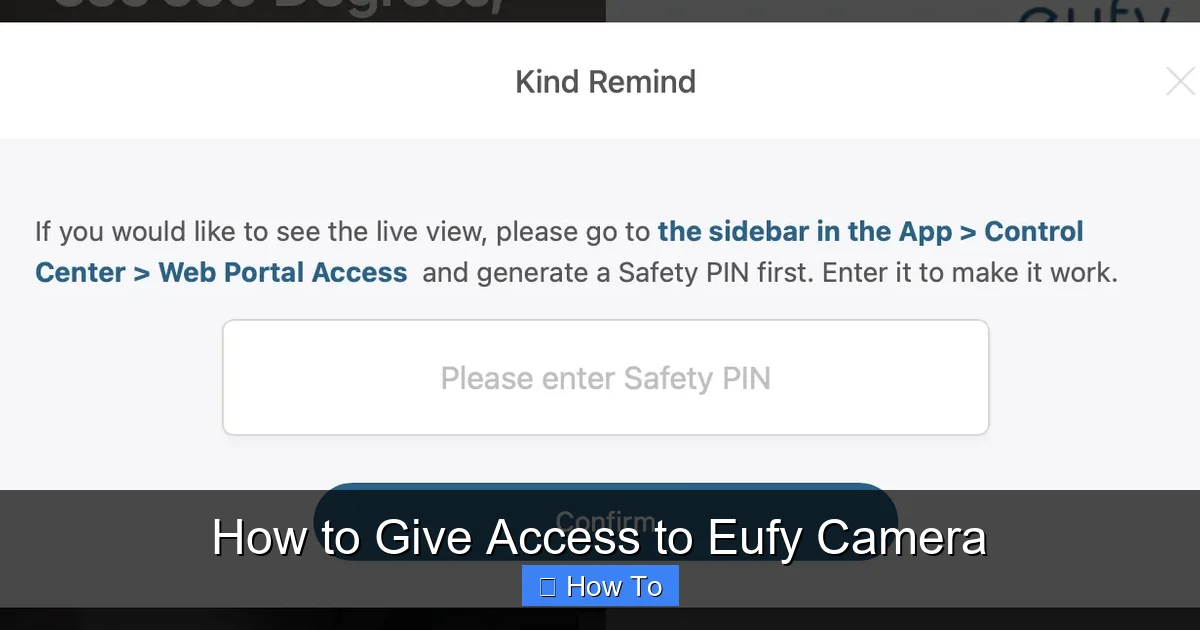 How to Give Access to Eufy Camera