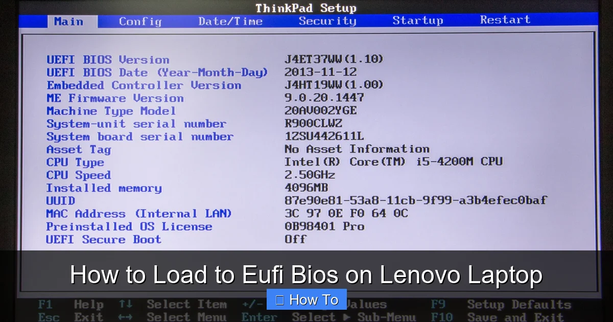 How to Load to Eufi Bios on Lenovo Laptop