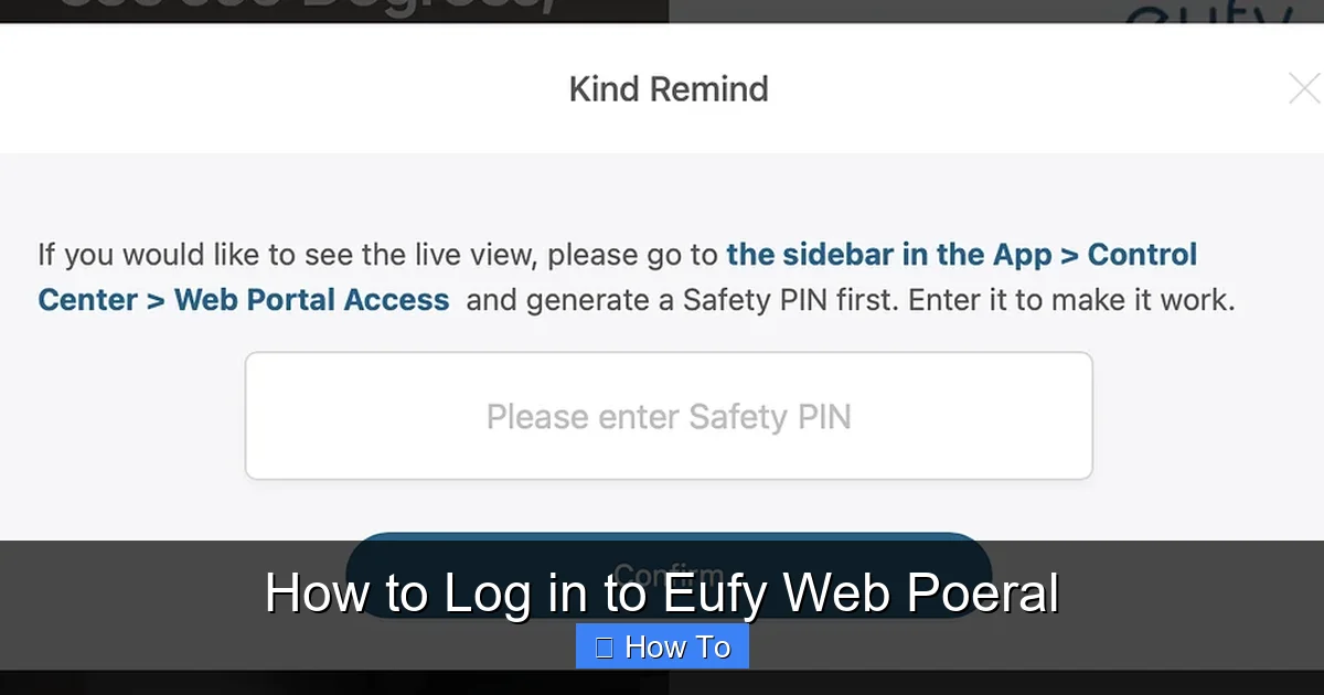 How to Log in to Eufy Web Poeral
