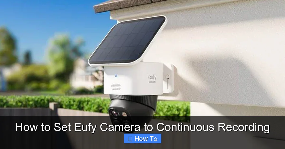 How to Set Eufy Camera to Continuous Recording